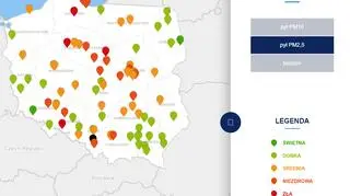 Stężenie pyłu PM2,5 o godzinie 9 (tvnmeteo