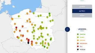 Stężenie pyłu PM2,5 po godzinie 13 (tvnmeteo