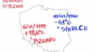 Styczniowe rekordy temperatury w Polsce