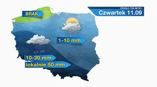 Suma opadów w czwartek