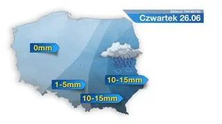 Suma opadów w czwartek 