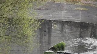 Symbol geocachingu (kółko z plusem w środku) ułatwiające rozpoznanie w terenie