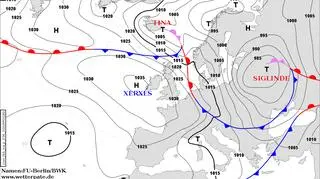 Sytuacja baryczna nad Europą 24 października (DWD)