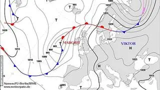 Sytuacja baryczna nad Europą - środa godzina 12 czasu urzędowego (wetterplatte