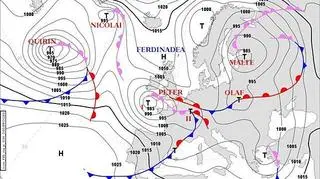 Sytuacja baryczna nad Europą w sobotę (Deutscher Wetterdienst)