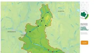 Sytuacja hydrologiczna od Narwi do Drwęcy w dn.24 maja o godz.13.30 (IMGW)
