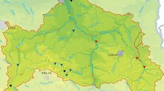 Sytuacja hydrologiczna od Sanu do Narwi wg stanu 12 (IMGW)