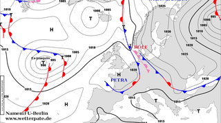 Sytuacja synoptyczna w czwartek (wetterpate.de)