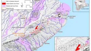 Szczeliny w strefie ryftu wulkanu Kilauea (USGS)