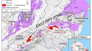 Szczeliny w strefie ryftu wulkanu Kilauea (USGS)