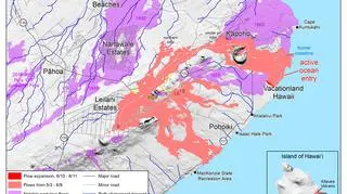 Szczeliny w strefie ryftu wulkanu Kilauea (USGS)