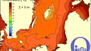 Temperatura Bałtyki/Pracownia Dynamiki Morza, Instytut Oceanografii. UG
