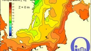 Temperatura Bałtyku 30.09/Pracownia Dynamiki Morza, IO,UG