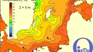 Temperatura Bałtyku/Pracownia Dynamiki Morza, Instytut Meteorologii, UG