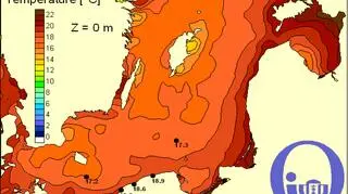 Temperatura Bałtyku/Pracownia Dynamiki Morza, Instytut Oceanografii, UG