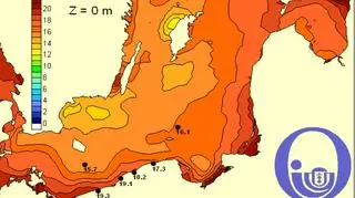Temperatura Bałtyku / Pracownia Dynamiki Morza, Instytut Oceanografii, Uniwersytet Gdański