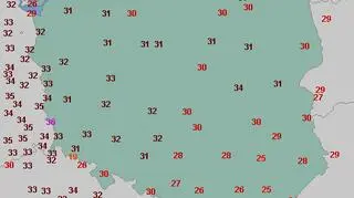 Temperatura maksymalna 31 lipca 2018 roku (wetteronline.de)