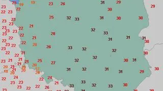 Temperatura maksymalna 7 lipca (wetteronline.de)