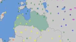 Temperatura maksymalna na Litwie w poniedziałek (wetteronline