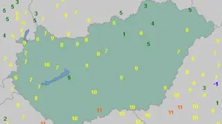 Temperatura maksymalna na Węgrzech w niedzielę 3 stycznia (wetteronline