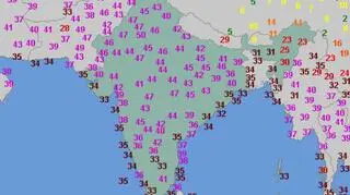Temperatura maksymalna w Indiach 26 maja (wetteronline.de)