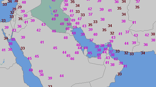 Temperatura maksymalna w Iraku w niedzielę (wetteroonline.de)