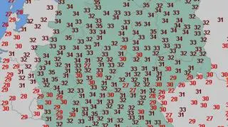 Temperatura maksymalna w Niemczech 17 czerwca (wetteronline.de)