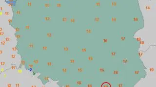 Temperatura maksymalna w Polsce (niedziela, 5 marca 2017 r.)