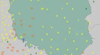 Temperatura maksymalna w Polsce w piątek o godzinie 14 (wetteronline