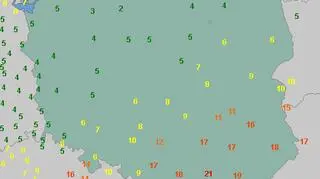 Temperatura maksymalna w poniedziałek (wetteonline