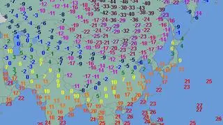 Temperatura minimalna w Rosji w środę wieczorem (wetteronline.de)