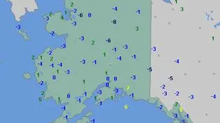 Temperatura na Alasce w dniu 31 marca o godz