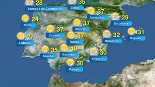 Temperatura na Półwyspie Iberyjskim