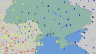 Temperatura na Ukrainie 24.12 o godz. 13 (wetteronline.de)