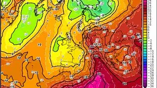 Temperatura na wysokości 1,5 km w środę o godzinie 8 (wetter3/GFS)