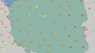 Temperatura o 6 rano w niedzielę (wetteronline.de)