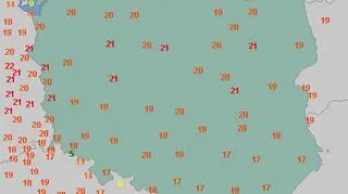 Temperatura powietrza 18 kwietnia o godzinie 15.30 (wetteronline.de)