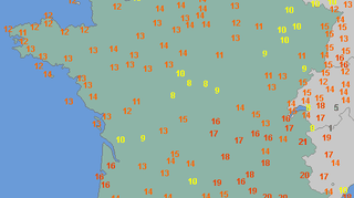 Temperatura powietrza 26 października o godzinie 15