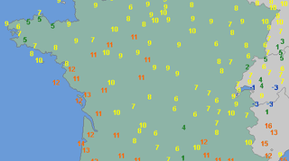 Temperatura powietrza 27 października o godzinie 15