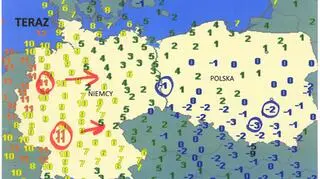 Temperatura powietrza we wtorek o godzinie 6.30 (wetteronline.de)
