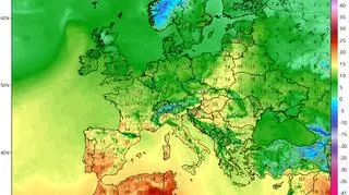 Temperatura prognozowana na sobotę 27 marca według modelu GFS/tropicaltidbits