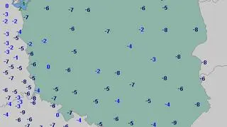 Temperatura przy gruncie we wtorek o poranku (wetteronline