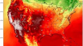 Temperatura w Ameryce w poniedziałek 7 września (podana w skali Fahrenheita) (climatereanalyzer