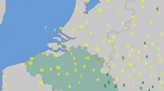 Temperatura w Belgii w sobotę o godzinie 15