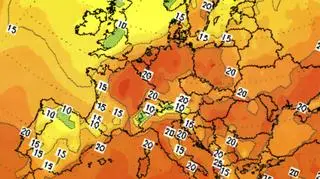 Temperatura w Europie 15 października