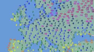 Temperatura w Europie o godzinie 5