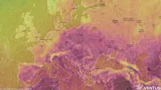 Temperatura w Europie we wtorek o godzinie 17 (Ventusky.com)