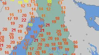 Temperatura w Finlandii o godzinie 15
