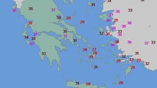 Temperatura w Grecji o godzinie 16.30 4 sierpnia (wetteronline.de)