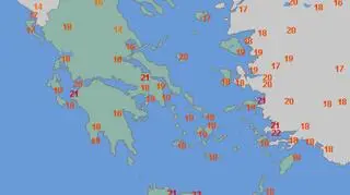 Temperatura w Grecji w niedzielę o 13
